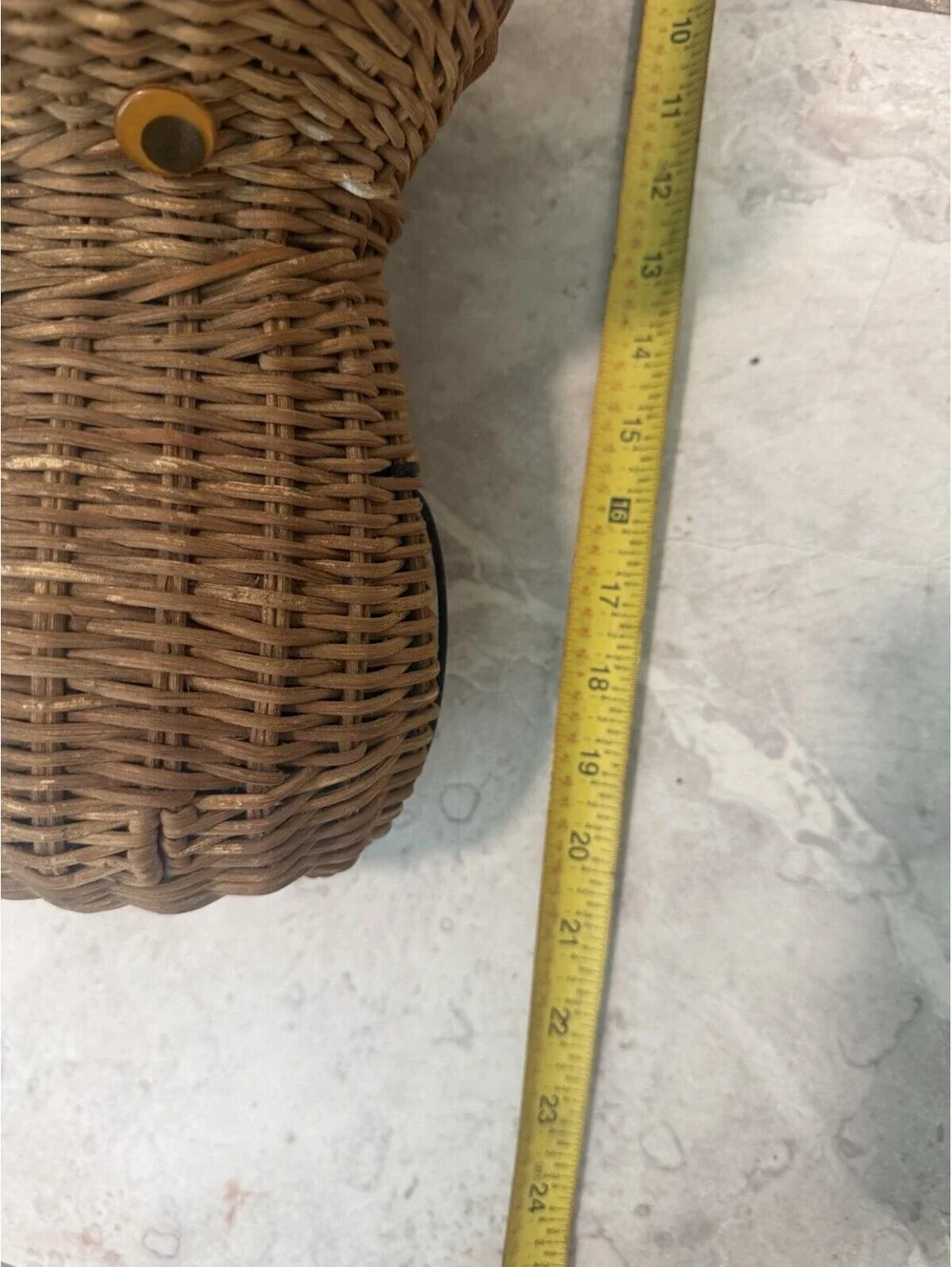 Vintage Hippo Wicker Basket